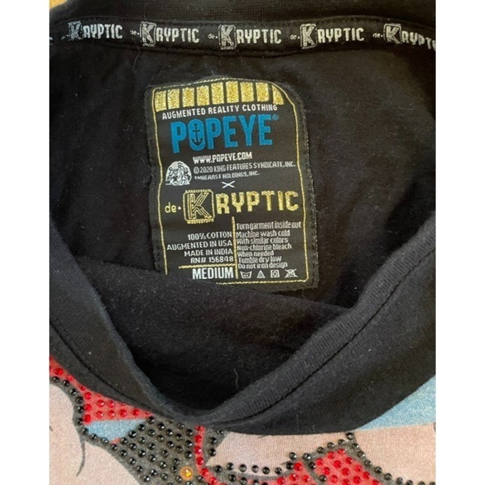 DEKRYPTIC x POPEYE Tee Rhinestones Men Women m Medium - Picture 3 of 6